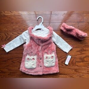 NWT Little Lass White Baby Bodysuit with Pink Stars